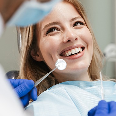 Dental patient receiving dentistry treatment