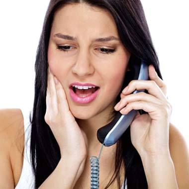 Woman calling her Avon emergency dentist
