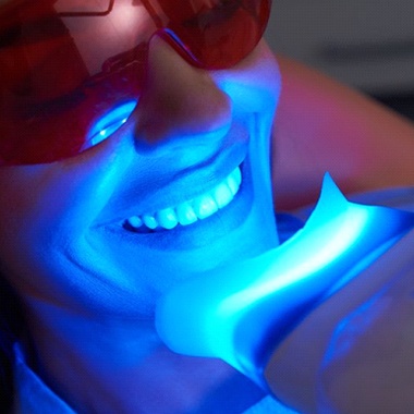 patient getting their teeth whitening in-office