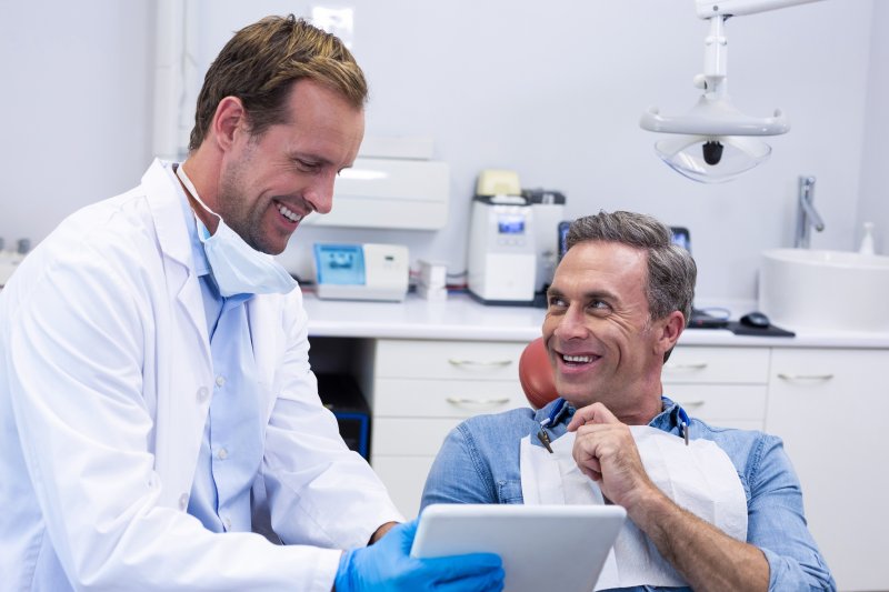 Man smiling at dental checkup